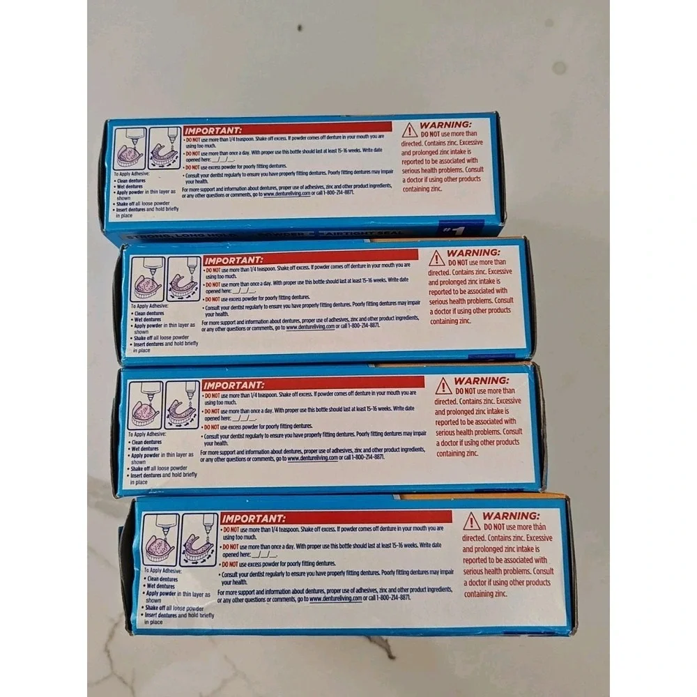 Fixodent Denture Adhesive Powder Extra Hold 2.70 oz x 4 Boxes Exp. 8.31. 2028
